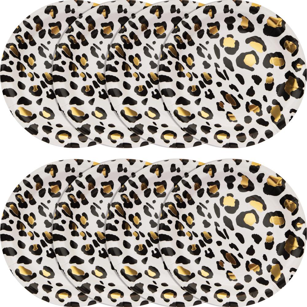 Leopard Paper/Foil Dinner Plate (8/Pkg)