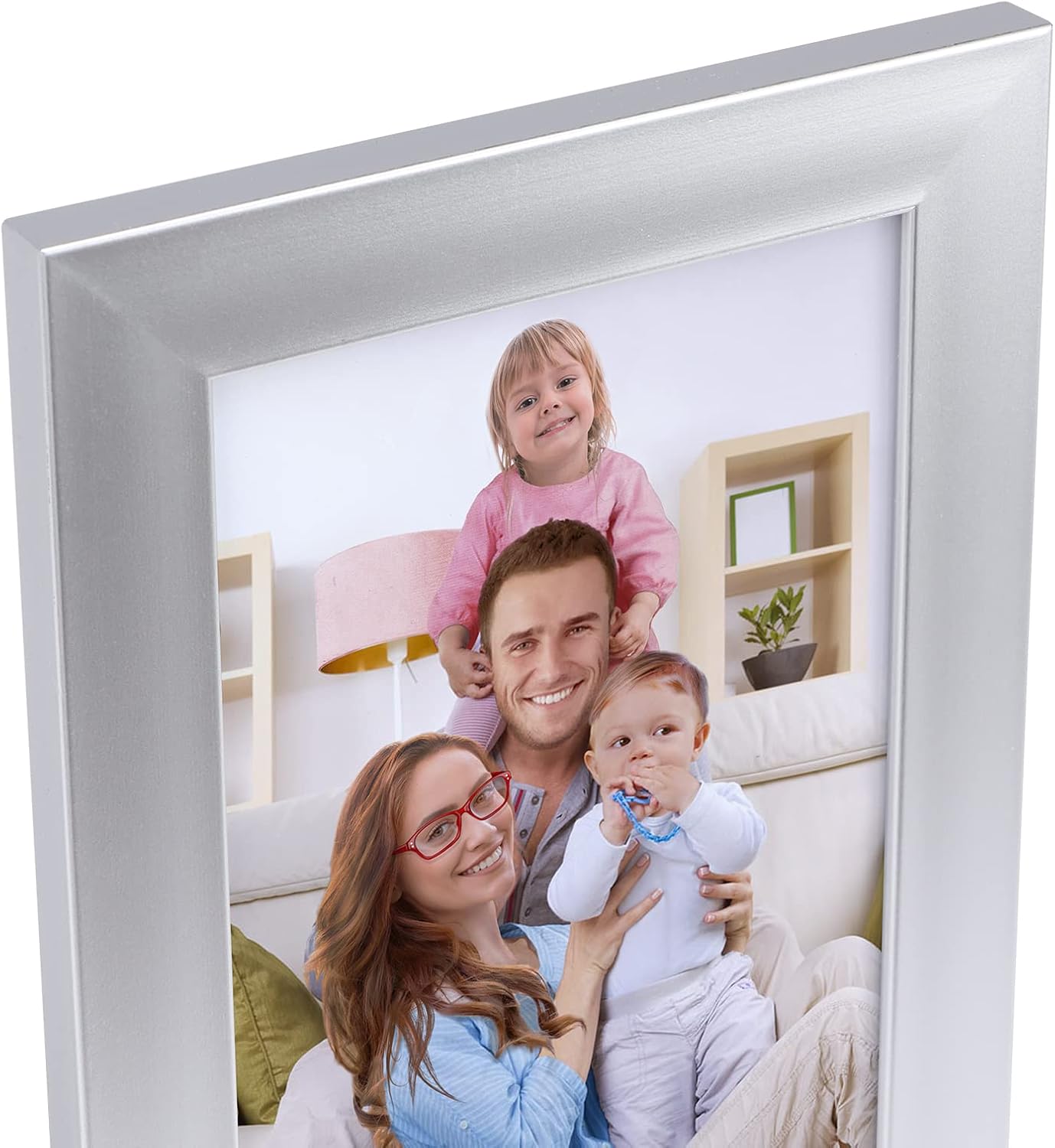 5x7 Picture Frame Silver Set of 12, Multi Modern 5 by 7 Photo Frames Bulk for Wall