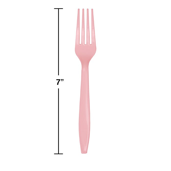 Classic Pink Plastic Forks (24/Pkg)