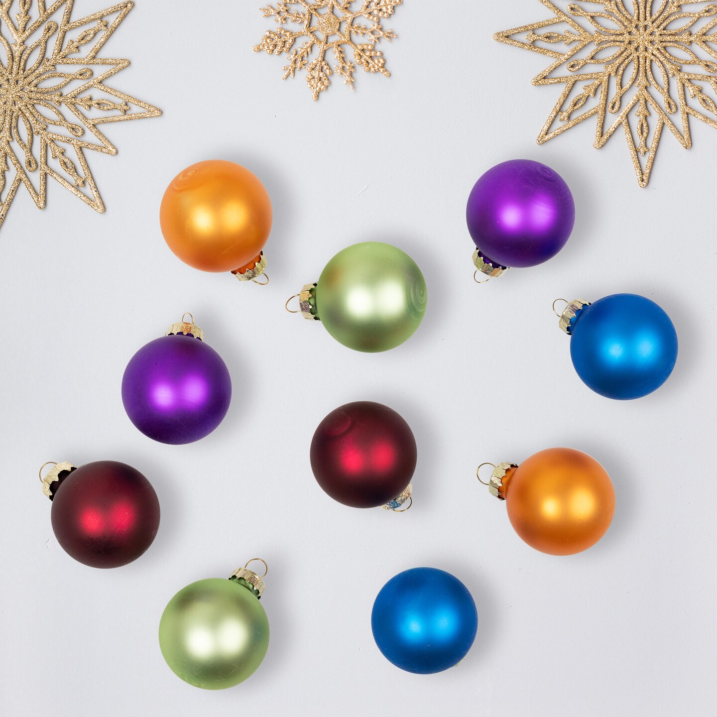 Northlight Matte Finish Glass Ball Christmas Ornaments - 1.5" (40mm) - Multicolor - 10ct