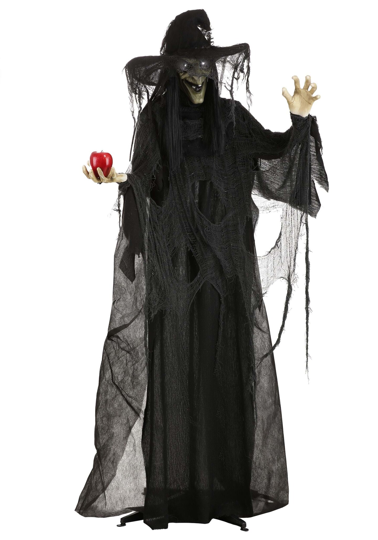 5.8FT Animated Standing Black Witch Decoration - Scream Saver