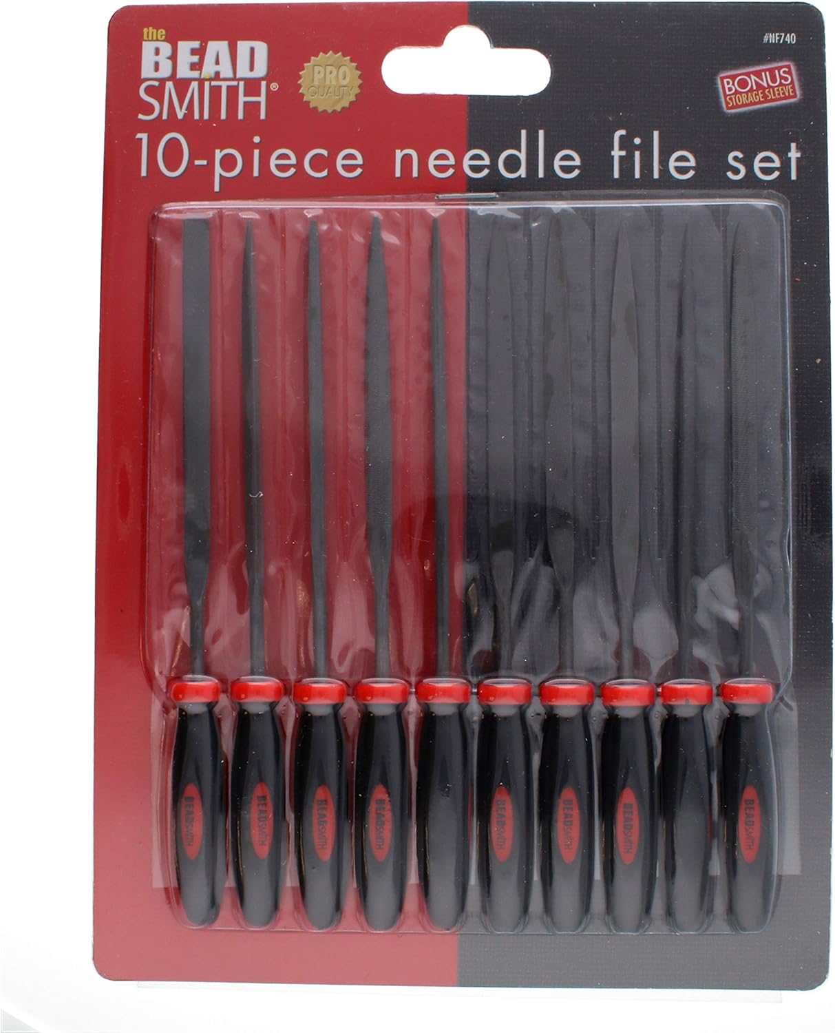 The Beadsmith Needle File Set, 10 Pieces Hand Metal Files, 10MM 2 Cut, Steel Set Includes: Round, Triangle, Knife File, Oval, Flat Blunt, Flat Tapered, Half-Round, and Square