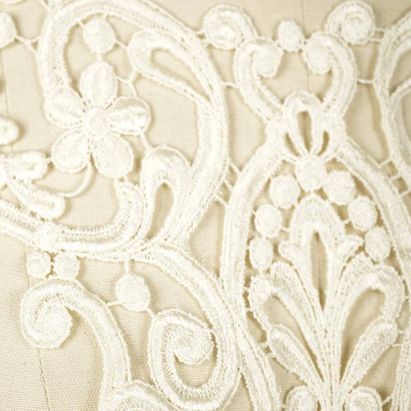 1 Piece Ivory Venice Lace V Shaped Applique for Gowns Dresses and Costumes DIY Sewing
