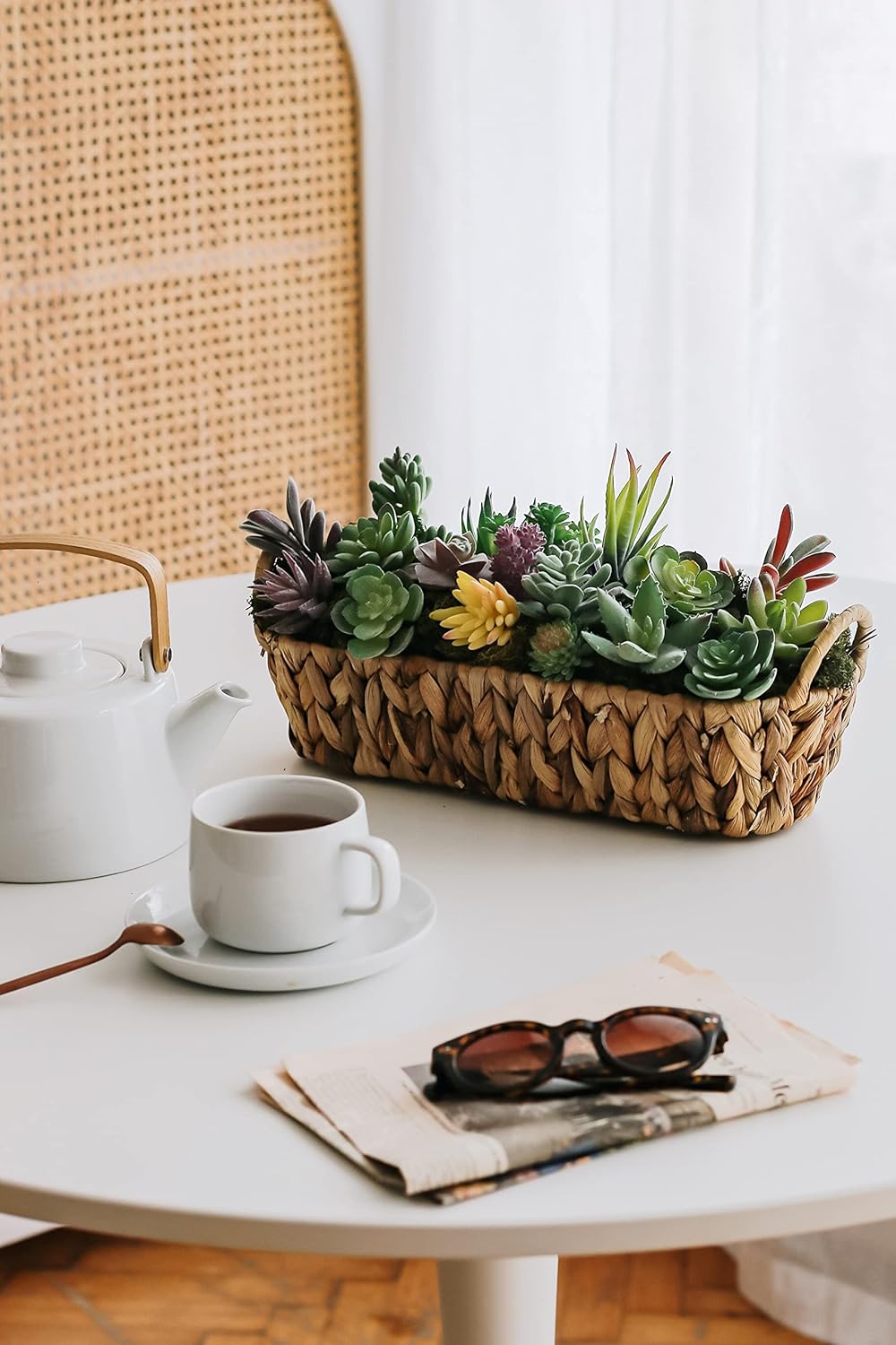 18-Pack Artificial Succulent Plants – Realistic Double-Flocked Faux Cactus & Mini Succulents Set for DIY Crafts, Wreaths, Terrariums, Home & Office Decor