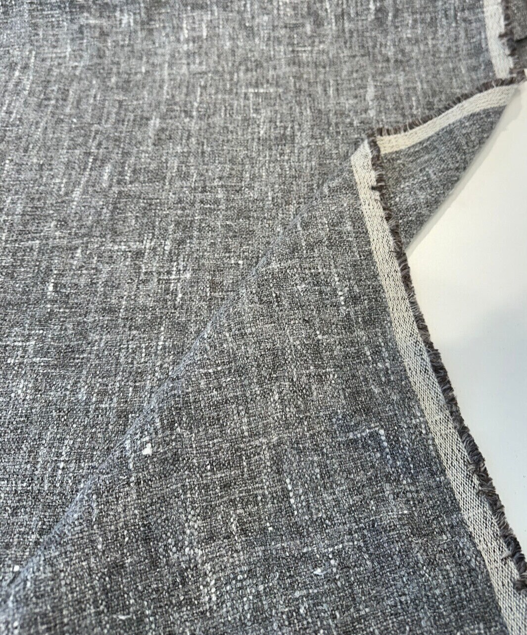 1 Yard Porpoise Gray Belgian Linen Blend Laundered Fabric 54 Inches Wide