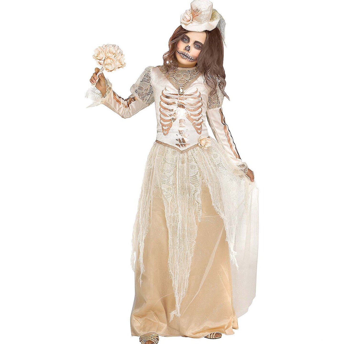Kids Victorian Bride Costume with spooky elegance to Halloween