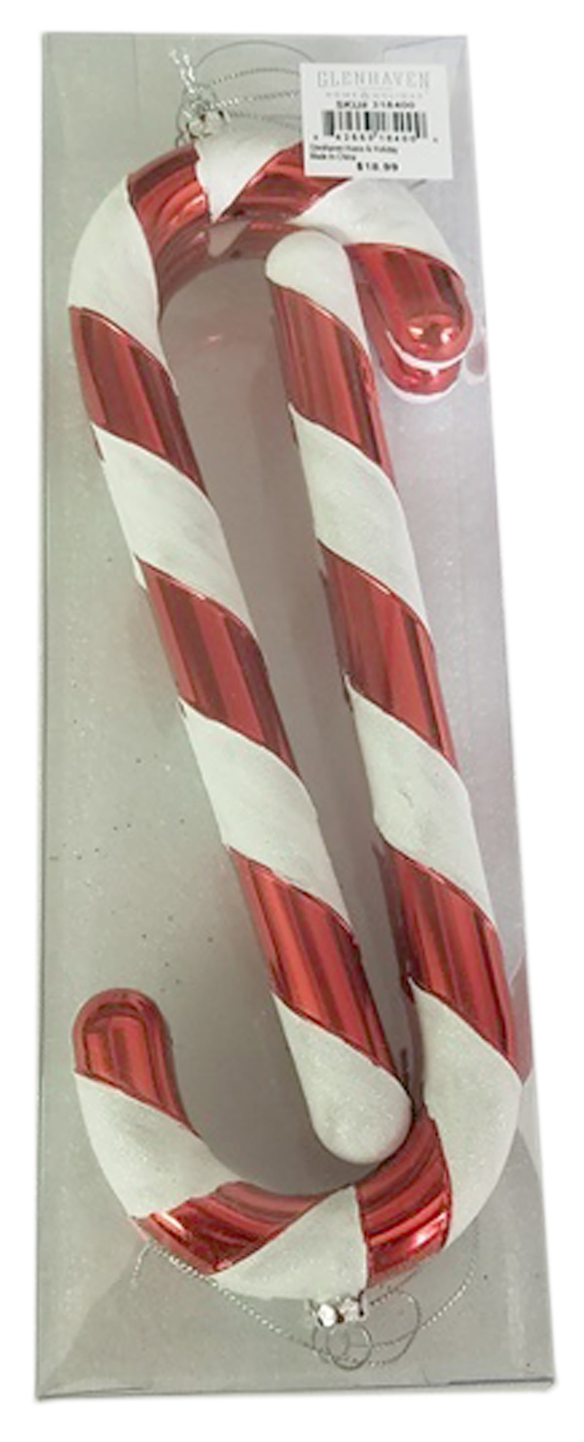 10&#x22; Candy Cane Ornaments 4 Pack