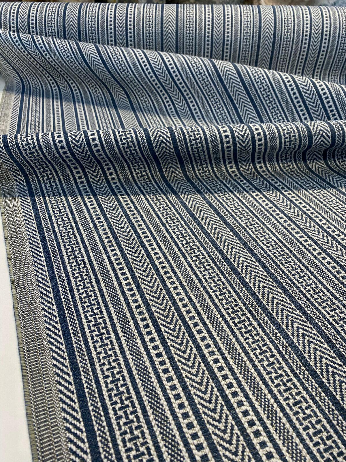 1 Yard Upholstery Jacquard Fabric Blue Lapis Woven Durable 92% Polyester 8% Rayon 54 Inch Width