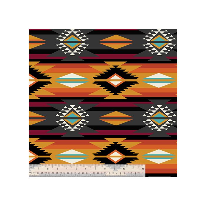 Desert Trailhead Black Anti-Pill No Sew Throw Fleece Fabric Kit