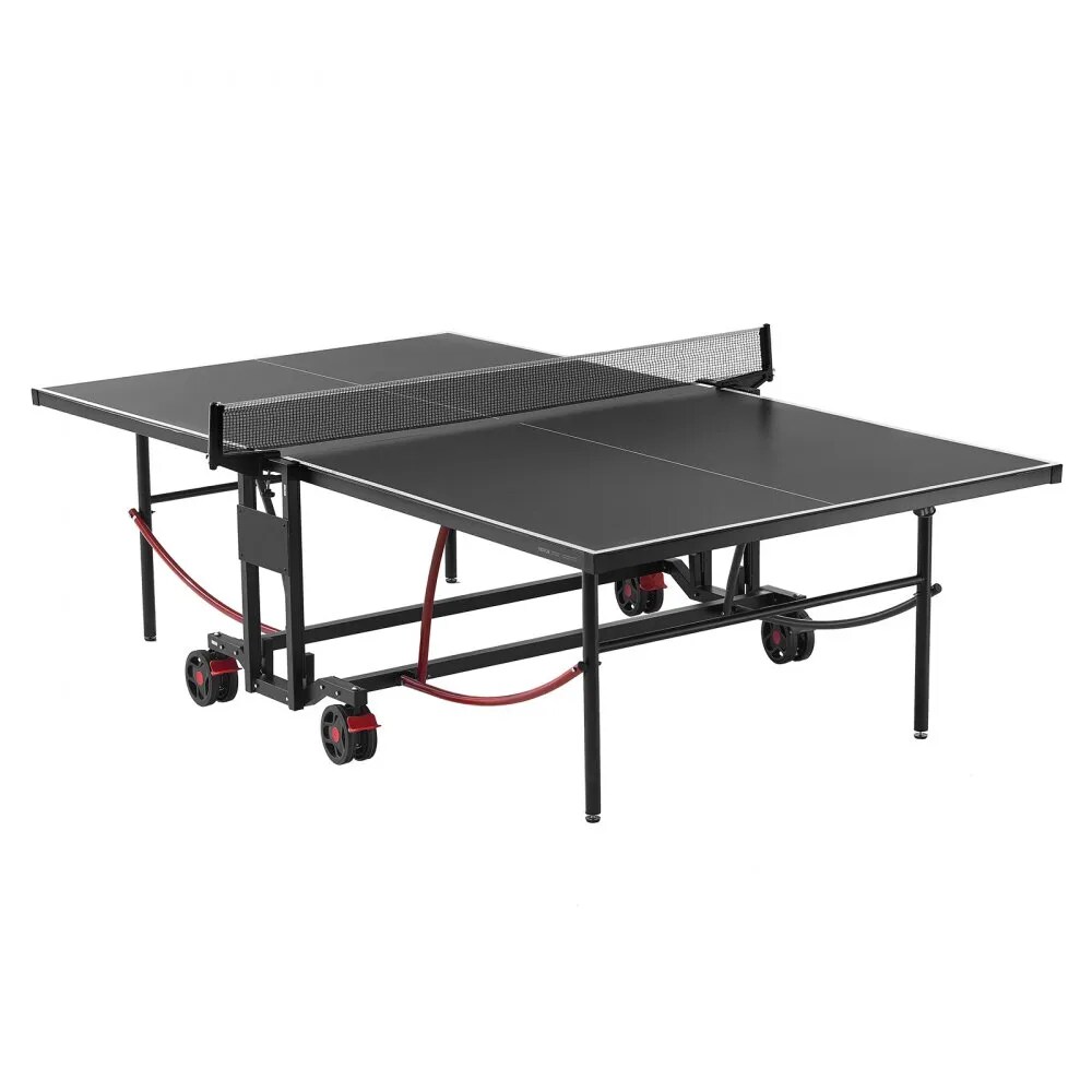Portable Table Tennis Table, Indoor Outdoor Aluminum Ping Pong Table with Wheels