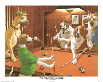 The Scratching Beagle by Arthur Sarnoff Wall Art D&#xE9;cor 16 x 20 Art Print