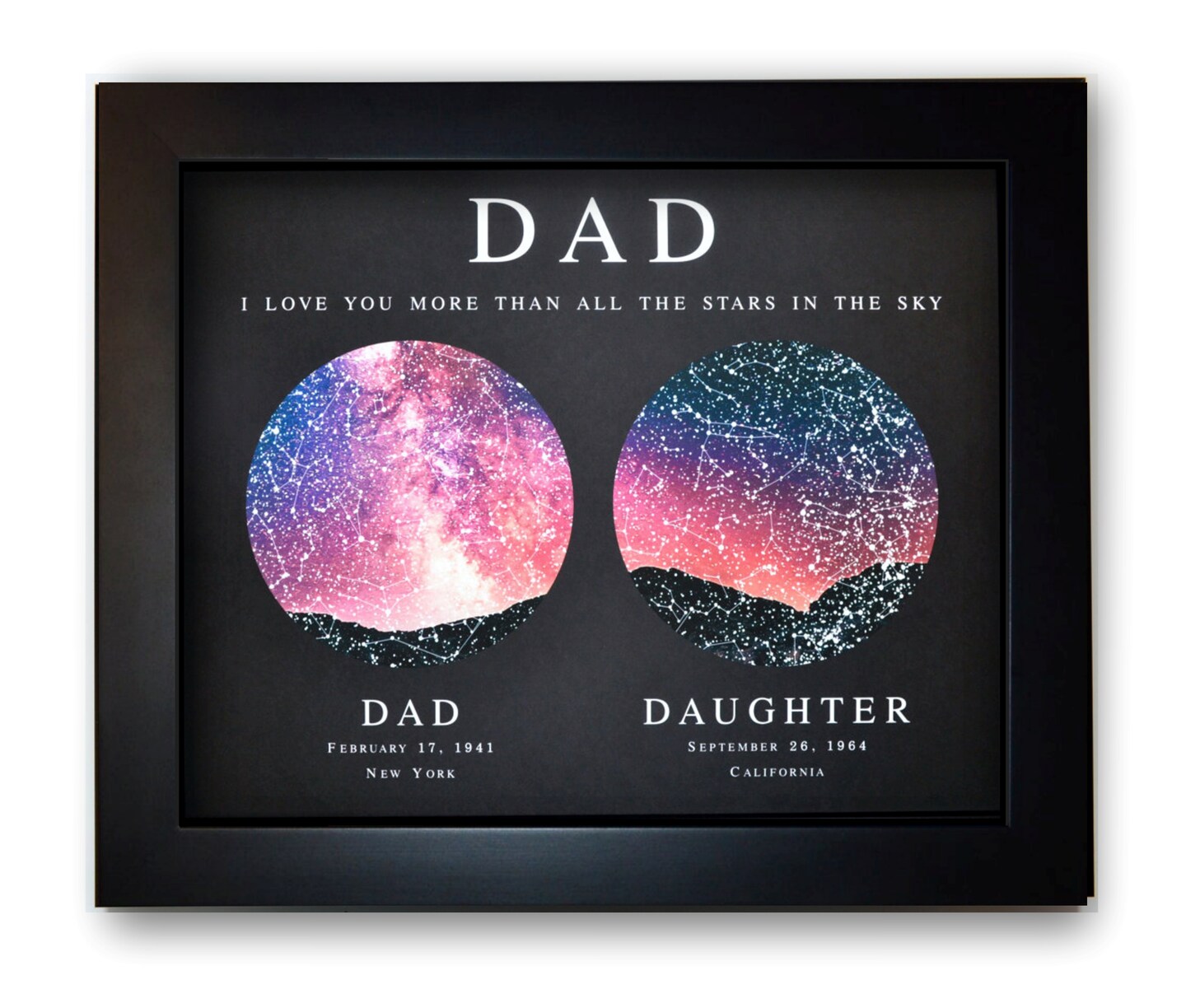 Custom Fathers Day Gift, from Daughter, Son, Wife, Baby, Real Star Art Astronomy Present for Dad 461913897155133440