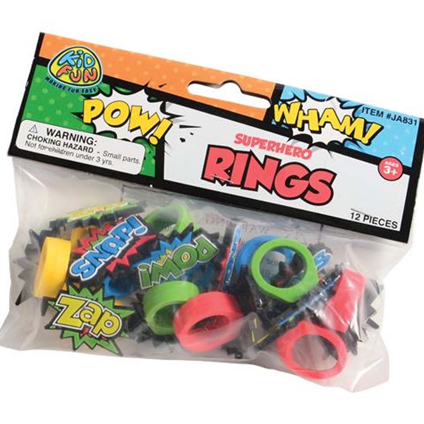 Superhero Rubber Rings Include 12 Units
