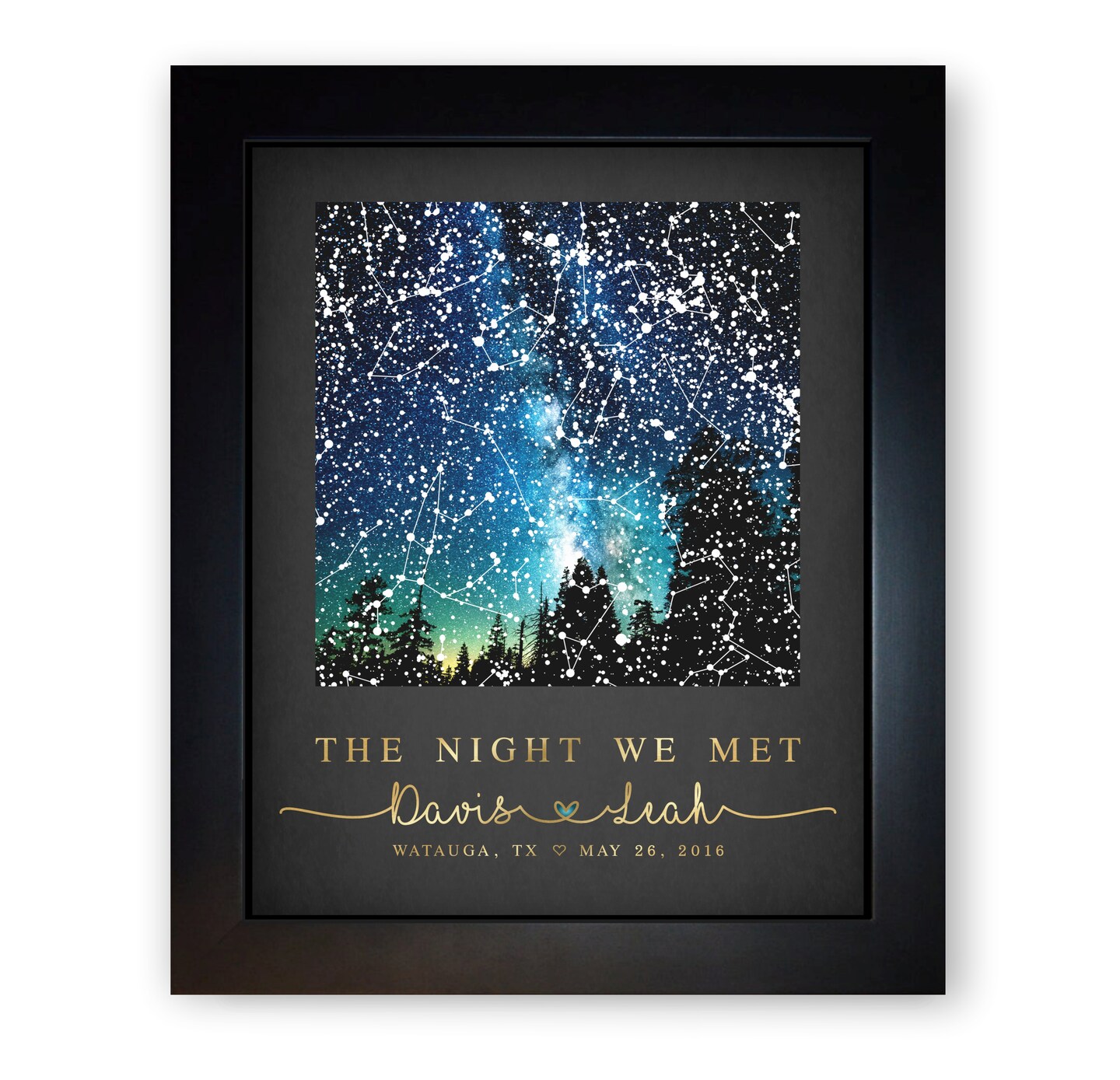 Personalized Gift For Couple, Romantic Idea For Anniversary, Night Sky Real Star Map, Art Print Frame Or Canvas Option