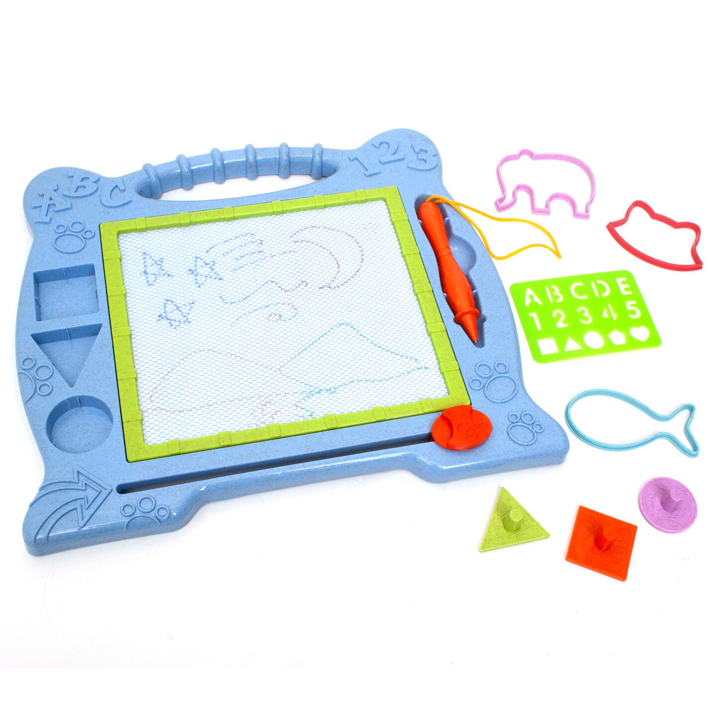 Roo Crew: Magic Doodle Board - 9 Pieces - Travel Friendly, Sketch &#x26; Erase, Animal Shapes, ABC, Magnetic Writing Toy, Preschool, Toddler &#x26; Kids Ages 3+