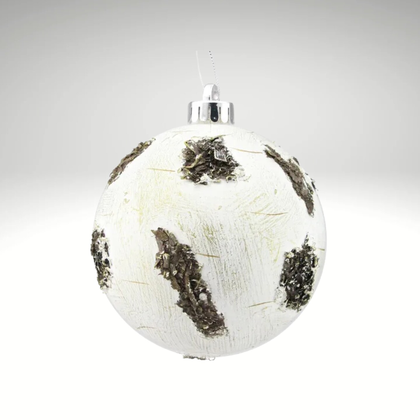 120MM Birch Look Shatterproof Christmas Ornament &#x2013; Rustic Woodland Tree Decor-XY8520