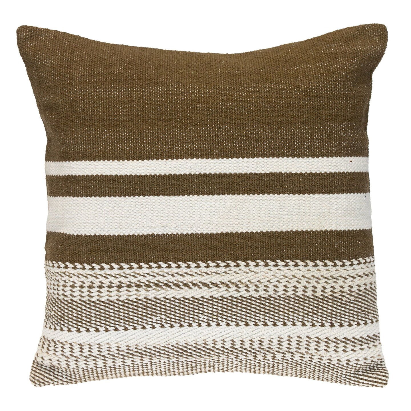 Edge Collections - 18" x 18" - Textured Boho Striped Throw Pillow - 1 Piece