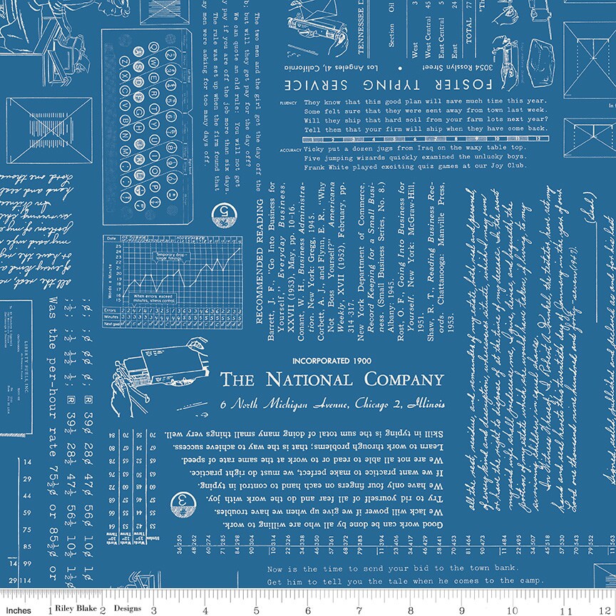 TYPEography in Denim (c16850-denim) | TYPEography | Lori Holt | Riley Blake