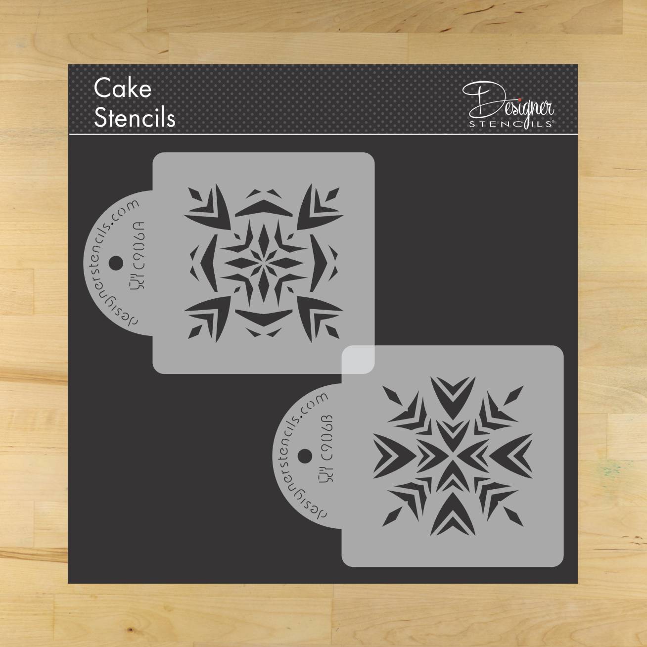 Aztec Tiles Cookie Stencils | C906 by Designer Stencils | Cookie Decorating Tools | Baking Stencils for Royal Icing, Airbrush, Dusting Powder | Reusable Plastic Food Grade Stencil for Cookies | Easy to Use &#x26; Clean Cookie Stencil