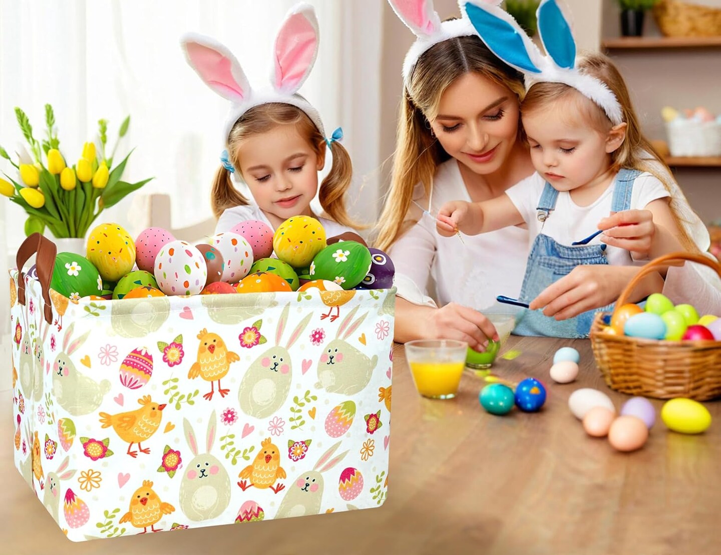 Large Easter Baskets for Kids Personalized Baby Girl Easter Basket Cute Teen Boy Spring Decor