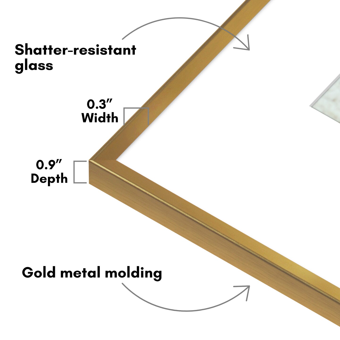 Americanflat Aluminum Picture Frame with Mat - Metal Photo Frame - Black Metal Molding Frame - Shatter Resistant Glass - Hanging Hardware