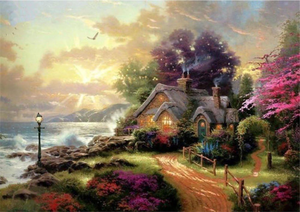 DIY Paint by Numbers for Adults Beginner,Forest Garden Wave 16x20 inches Number Painting Home Decoration Crafts (No Frame)