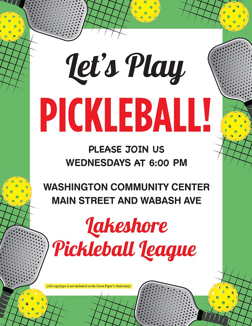 Great Papers! Pickleball Party Letterhead, for Invitations, Announcements and Personal Messages, Printer Friendly 8.5&#x201D;x11&#x201D;, 50 Pack