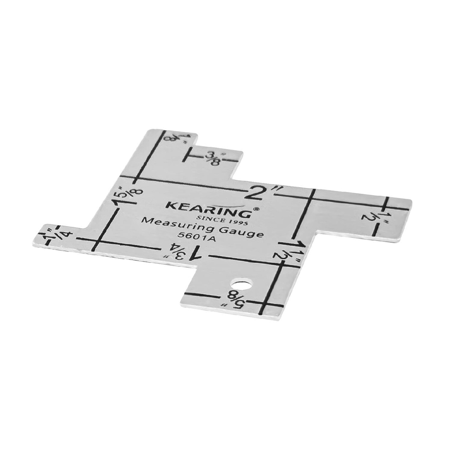Kearing® Seam Gauge for Sewing or Quilting, 1/8" to 2" Aluminum 14-in-1 Measuring Gauge