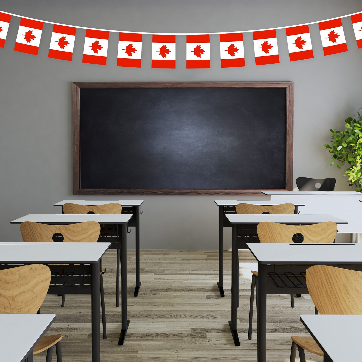 G128 Canada Canadian Bunting Banner | Flag 8.2 x 5.5 Inch, Full String 33 Feet | Printed 150D Polyester, Decorations For Bar, School, Festival Events Celebration