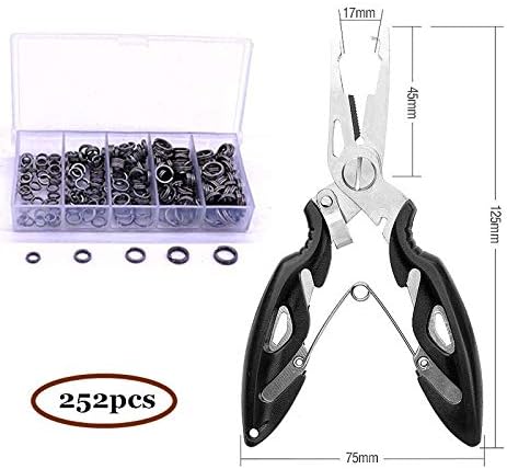 250pcs Heavy Duty Small Stainless Steel Split Rings and Split Ring Pliers, Open Jump Rings and Fishing Plier Tool Kit for Saltwater Fishing Lure Connector