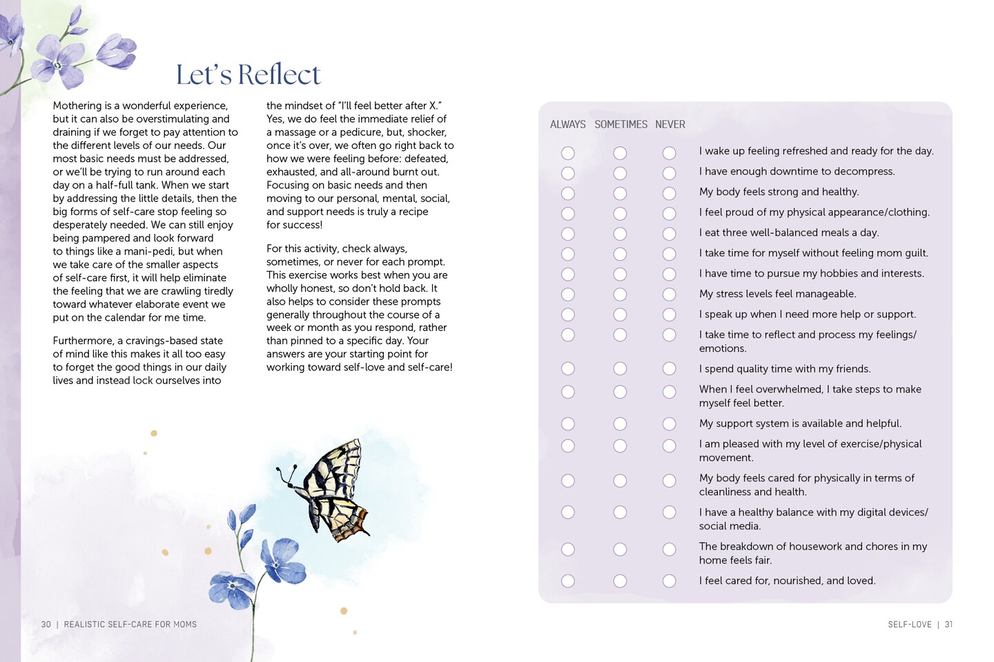 Realistic Self-Care for Moms: A Guided Journal for Taking Care of You While Taking Care of Them