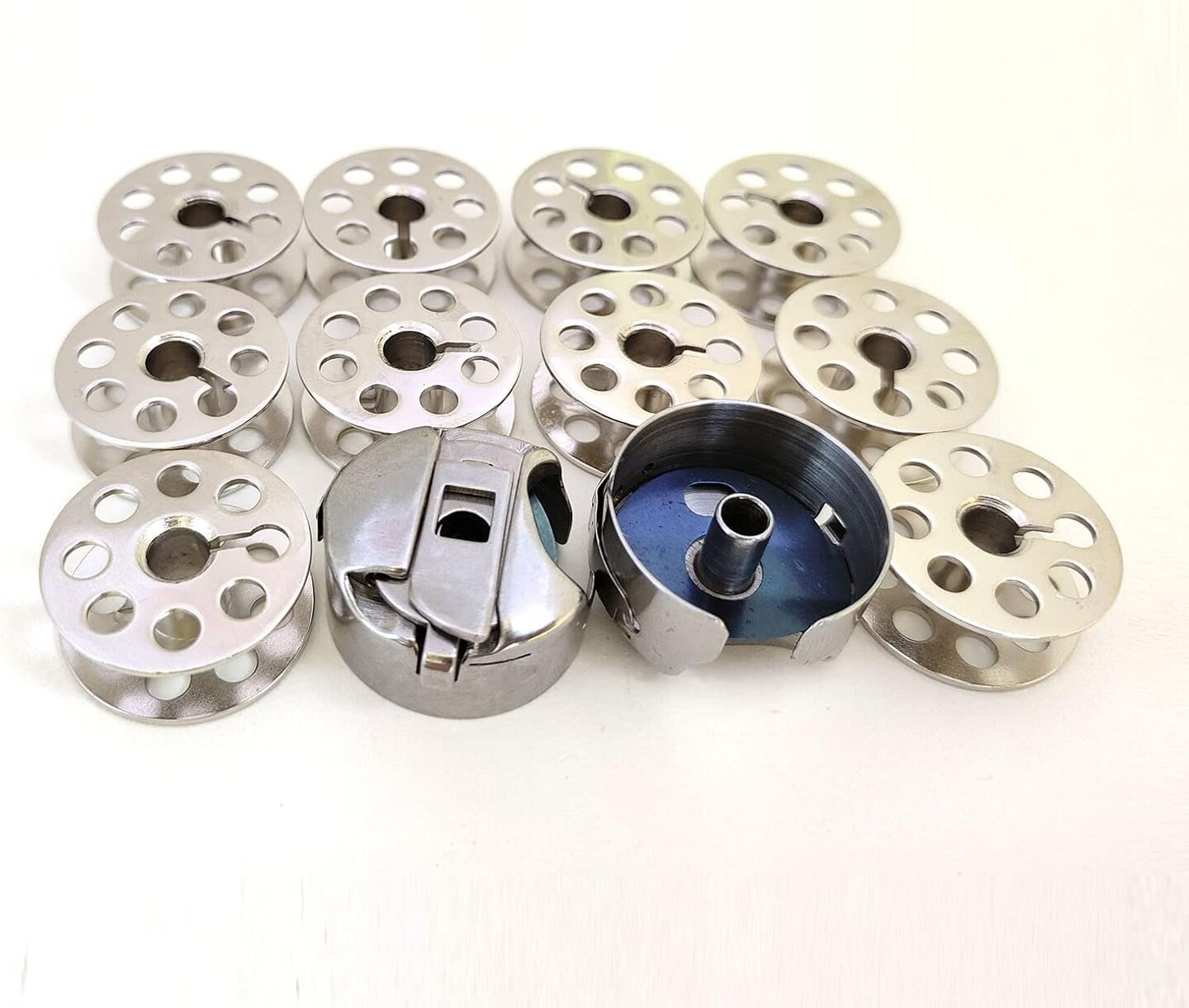 Style Bobbin Case BC-DBM(2)-NBL1#18045 and Bobbins 18034 for Consew 205RB 206RB Juki Dnu 1541 261 241 246 Walking Foot Sewing Machine (2PCS 18045+ 10PCS 18034)