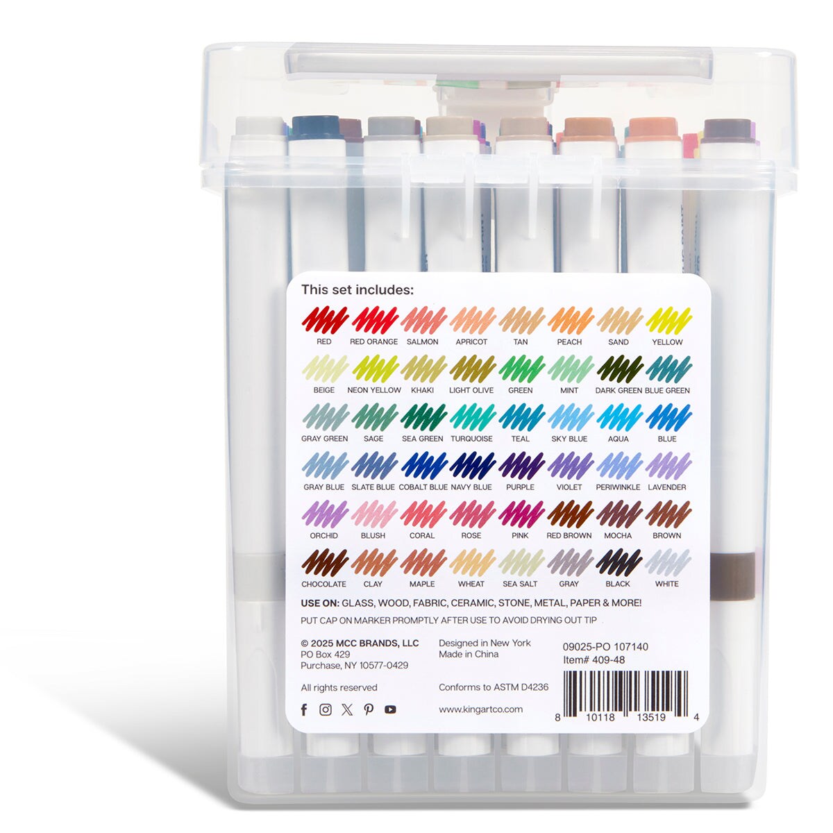 KINGART&#xAE; Acrylic Paint Markers 48 Colors