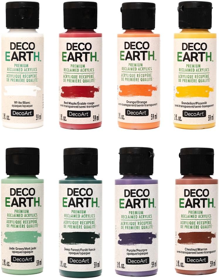Acrylic Paint Set &#x201C;Farm to Table&#x201D; Reclaimed Premium Paint Set of 8 (2 oz.) Environmentally Friendly, made from Recycled Household Paint