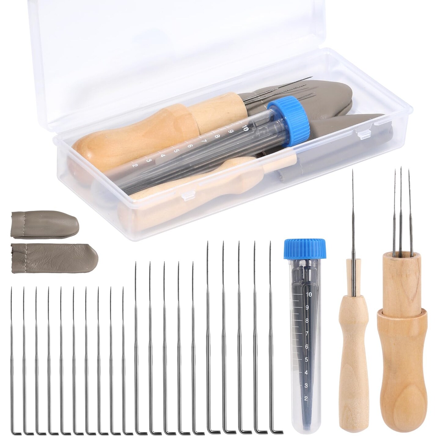 Felting Kit - Complete Wool Felting Tools with 4 Sizes Needles and Needle Bottle Holders
