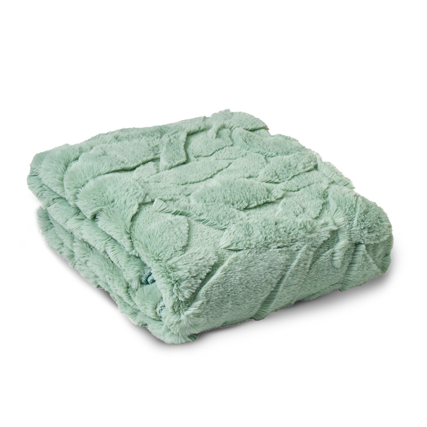 HGTV Triple Jacquard Carved Faux Fur Throw Blanket 50 x 70 inches