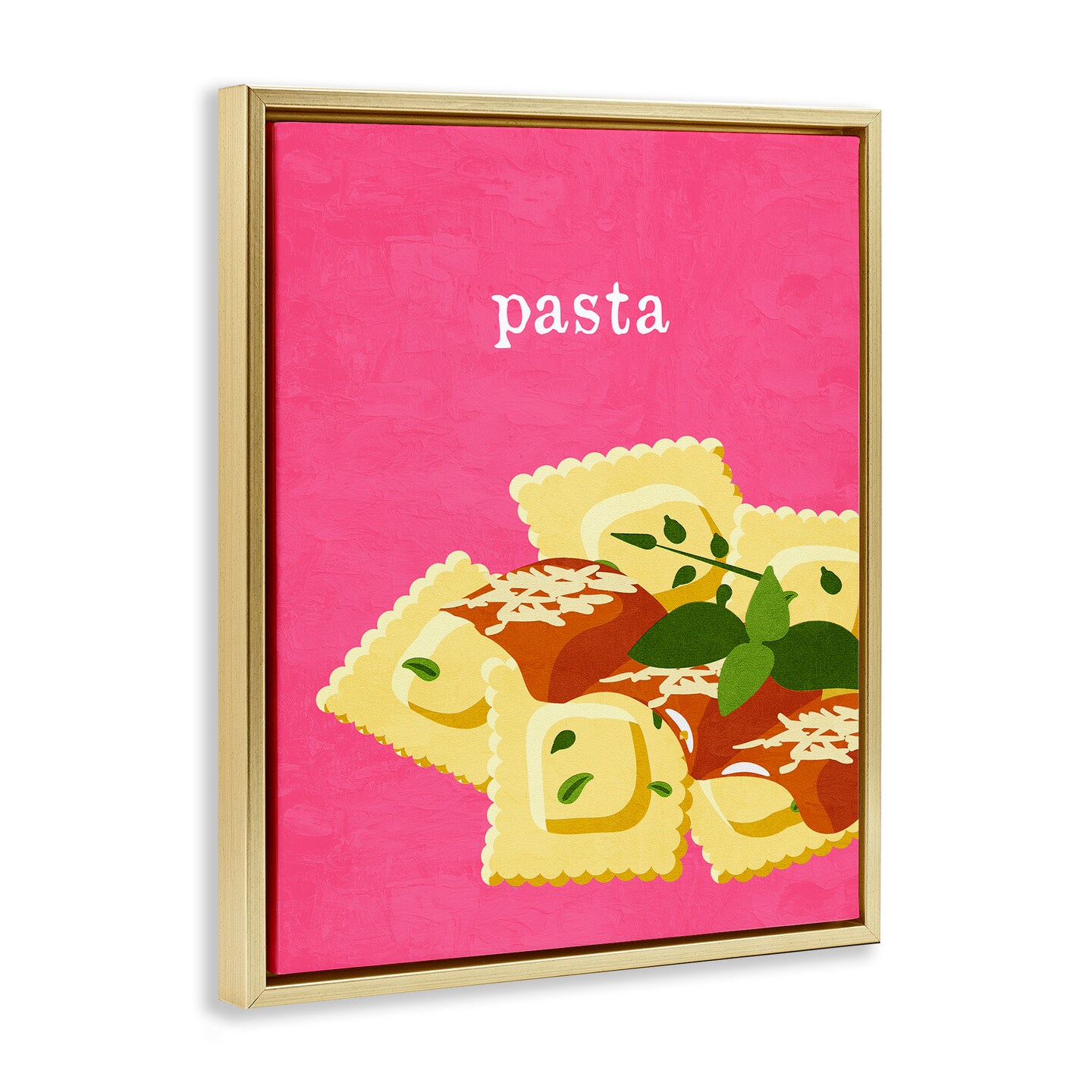 Stupell Industries Ravioli Pasta Dish Floating Frame Design by Kim Allen