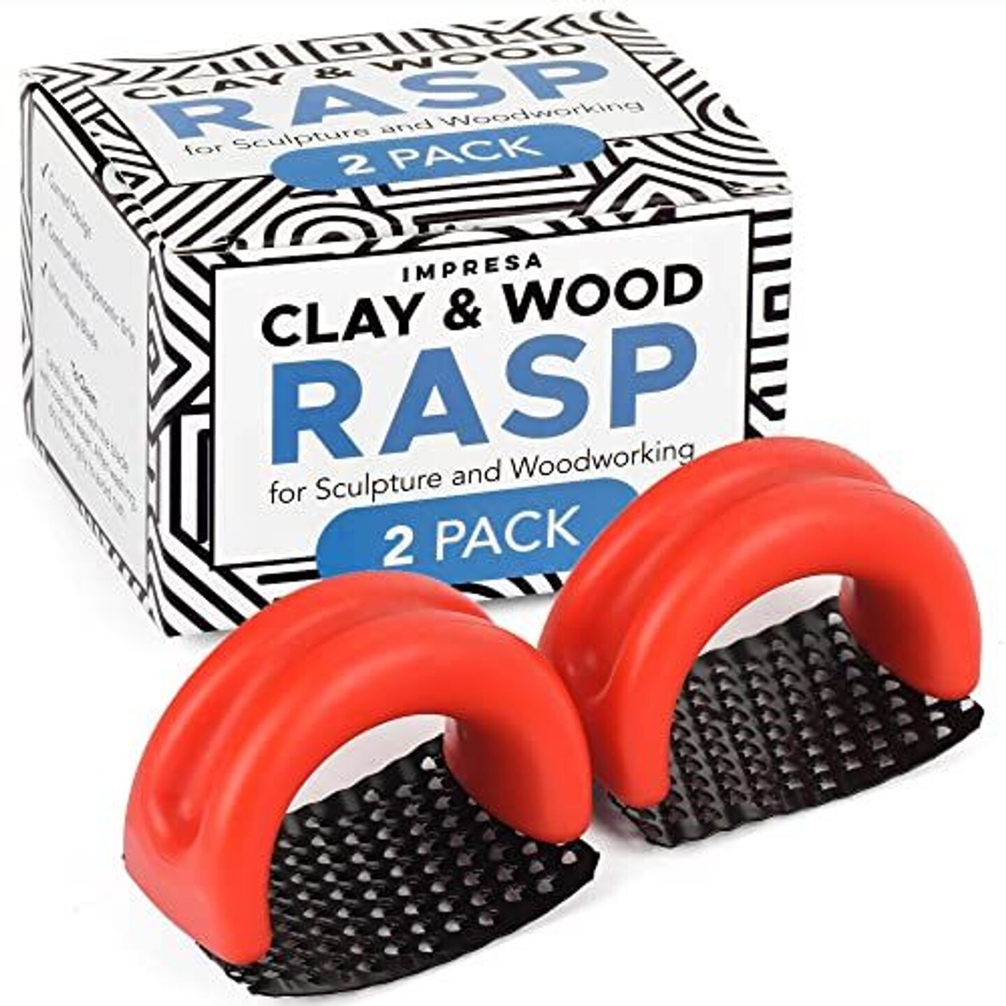 [2 Pack] Clay &#x26; Wood Rasp Surform Tool for Sculpture &#x26; Woodworking - Easy to Clean Ceramic Tools for Pottery, Shaping &#x26; Shredding Hard Clay - Ceramic &#x26; Pottery Tools with Grip Handle