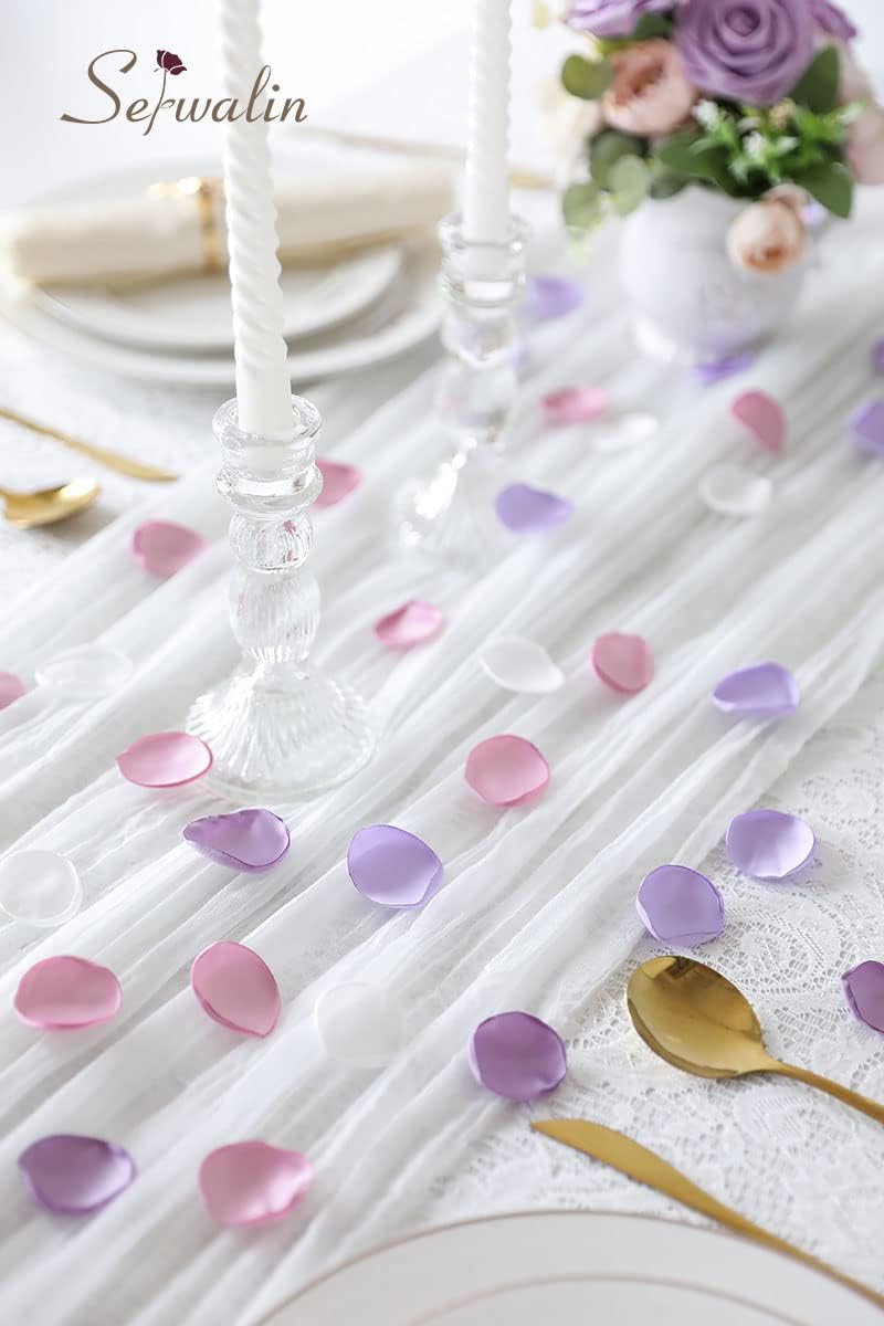 300Pcs Silk Rose Petals Artificial Flower for Weddings Proposal - Purple Pink for Romantic Night