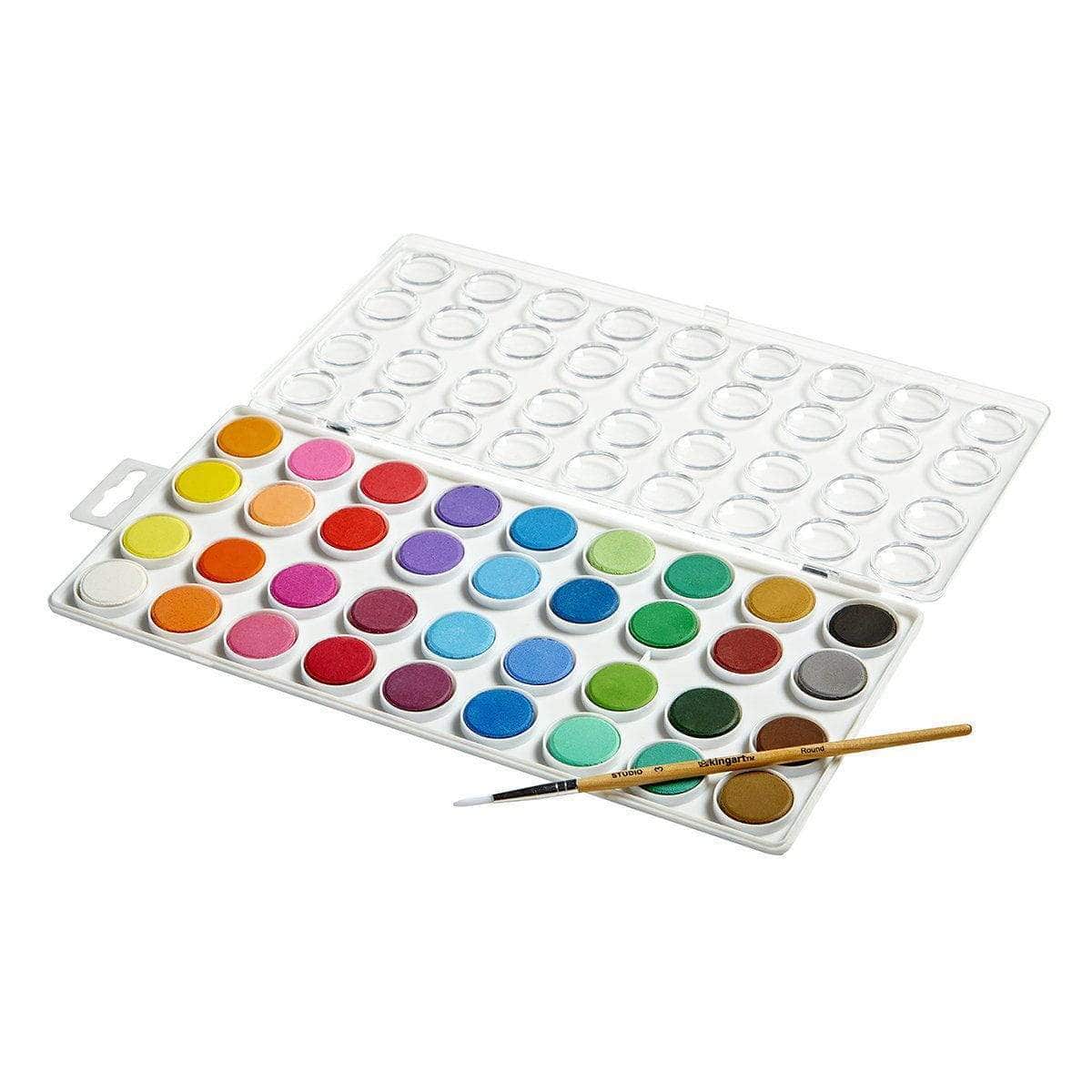 KINGART&#xAE; Watercolor Pan Set, 36 Unique Colors &#x26; Paint Brush