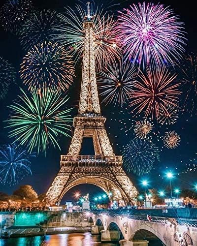 5D Diamond Eiffel Tower Paint Kits for Adults, DIY Diamond Art Paris Eiffel Tower Painting Craft for Home Wall Decoration