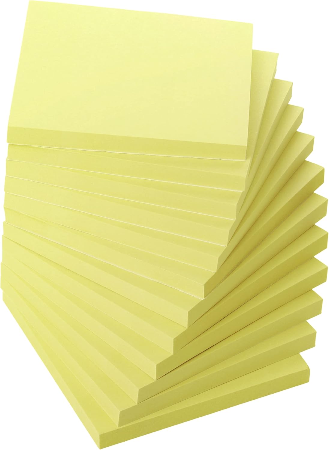 Sticky Notes, 12 Pads, Pastel Yellow Colors, Self-Stick Pads, Aesthetic, Colorful, Bulk