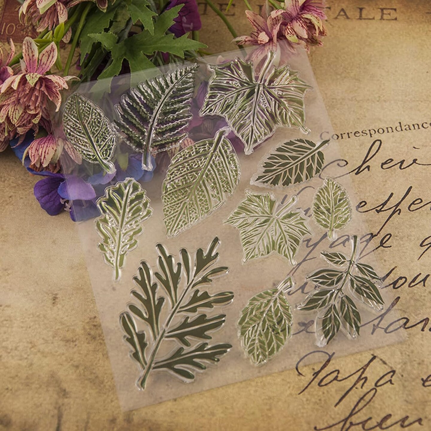 Leaves Clear Stamps - Reusable Stamp for DIY Scrapbooking & Card Making Decoration (5.5" x 7.1")