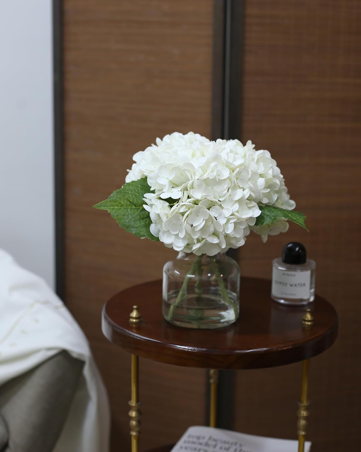 Real Touch Artificial Flowers With White Hydrangea in Vase for Home Decoration, Fake Hydrangea Centerpieces