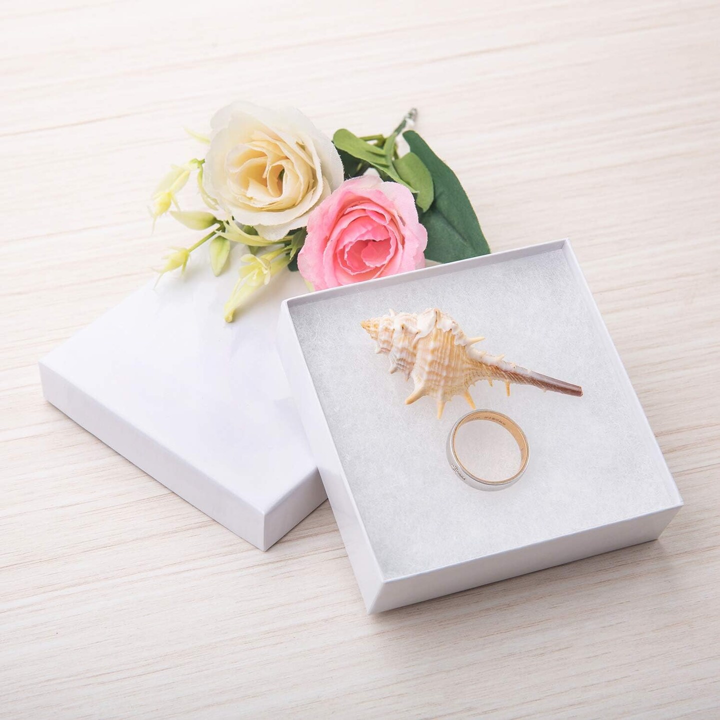 Jewelry Gift Boxes 20 Pack – 3.5x3.5x1 Inch Small White Cardboard Boxes for Earrings, Necklaces, Bracelets, Bangles, and Handmade Jewelry (White)