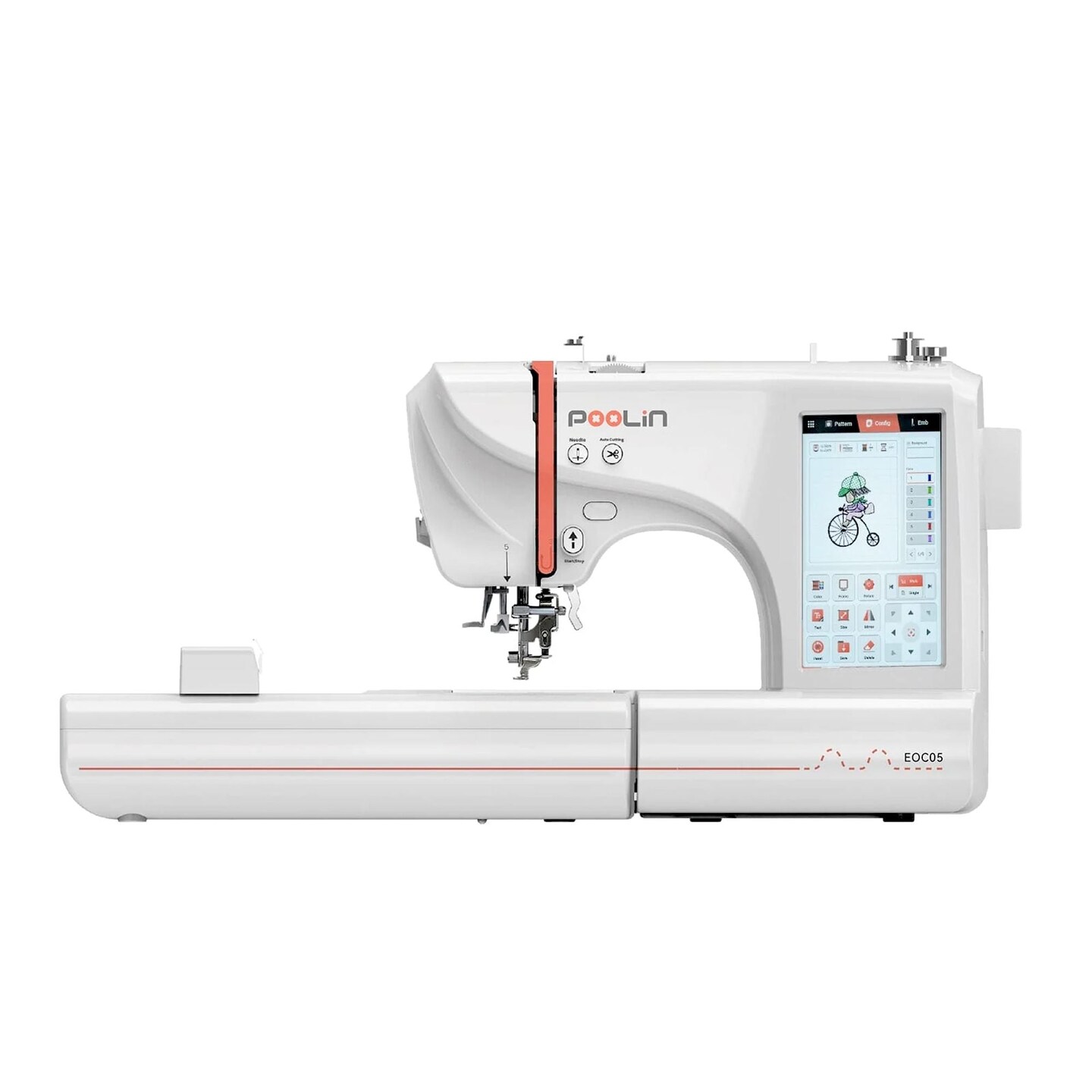 POOLIN EOC05 4in x 9.2in Embroidery Machine with Thread &#x26; Digitizing Bundle