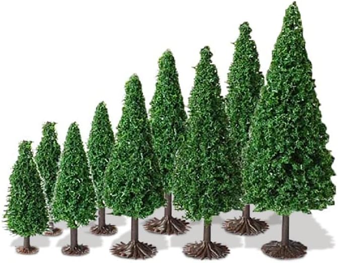 Model Cedar Trees 10PCS Train Scenery Landscape Pine Miniature Diorama Trees Mixed Model