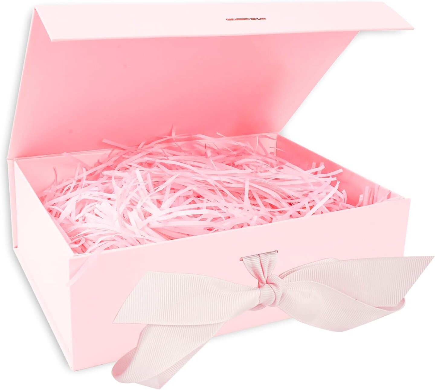 Gift Box with Lid for Presents, In with Ribbon and Magnetic Closure, Great for Christmas, New Year, Wedding, Birthdays, Groomsman, Presents Display and Packging, Pink