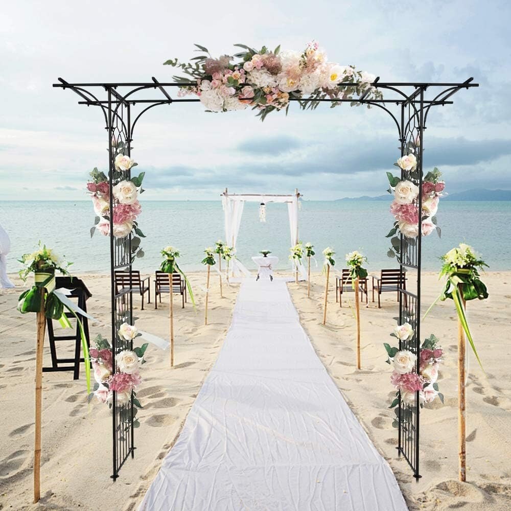 Flat Roof Wrought Iron Garden Arch Trellis Plant Climbing Frame