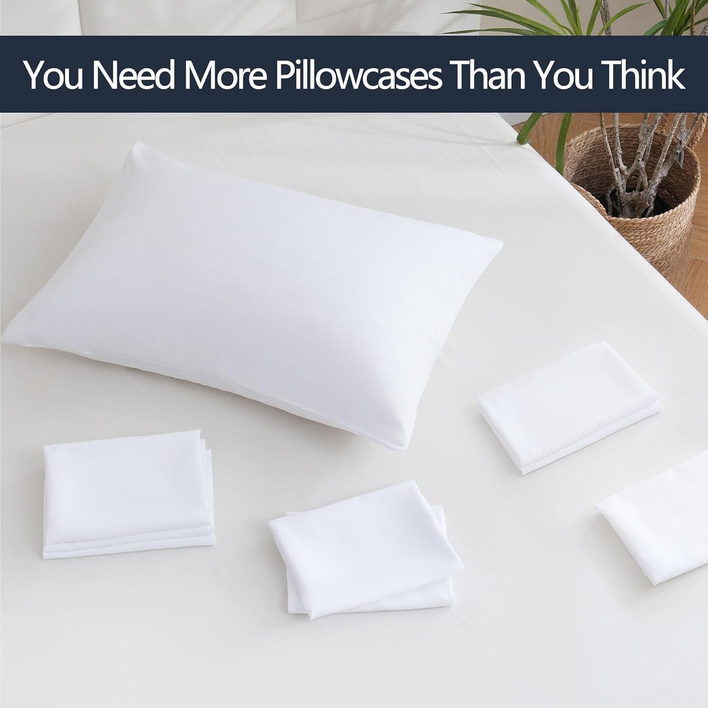 Pillow Cases Queen Size Set of 12, 20x30 Envelope Closure Pillowcases, Soft Plain Brushed Microfiber Covers Hypoallergenic Breathable (Snow White)